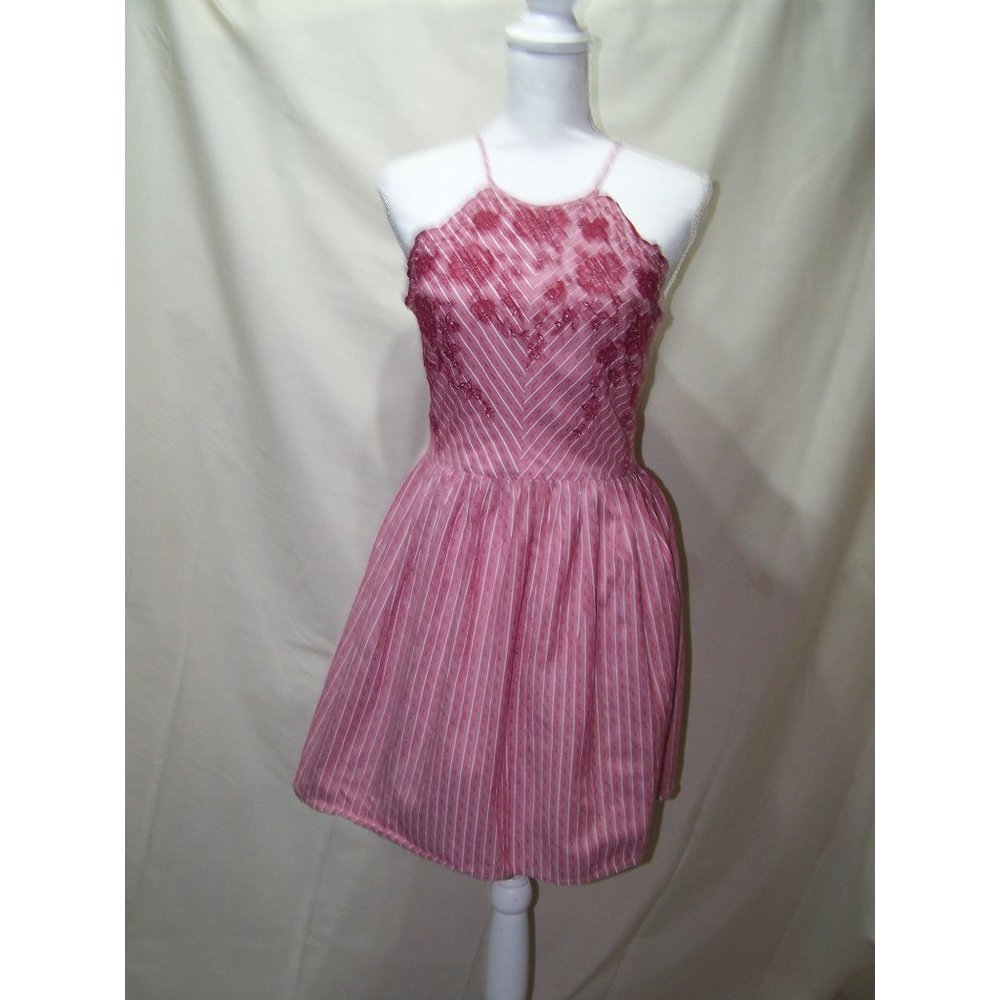 Charlotte Russe Dress Red Halter Floral Party Medium